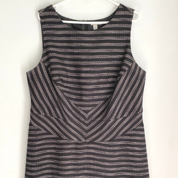 Halogen Black Grey Striped Woven Fit & Flare Dress [US 16W] - Picture 2 of 14